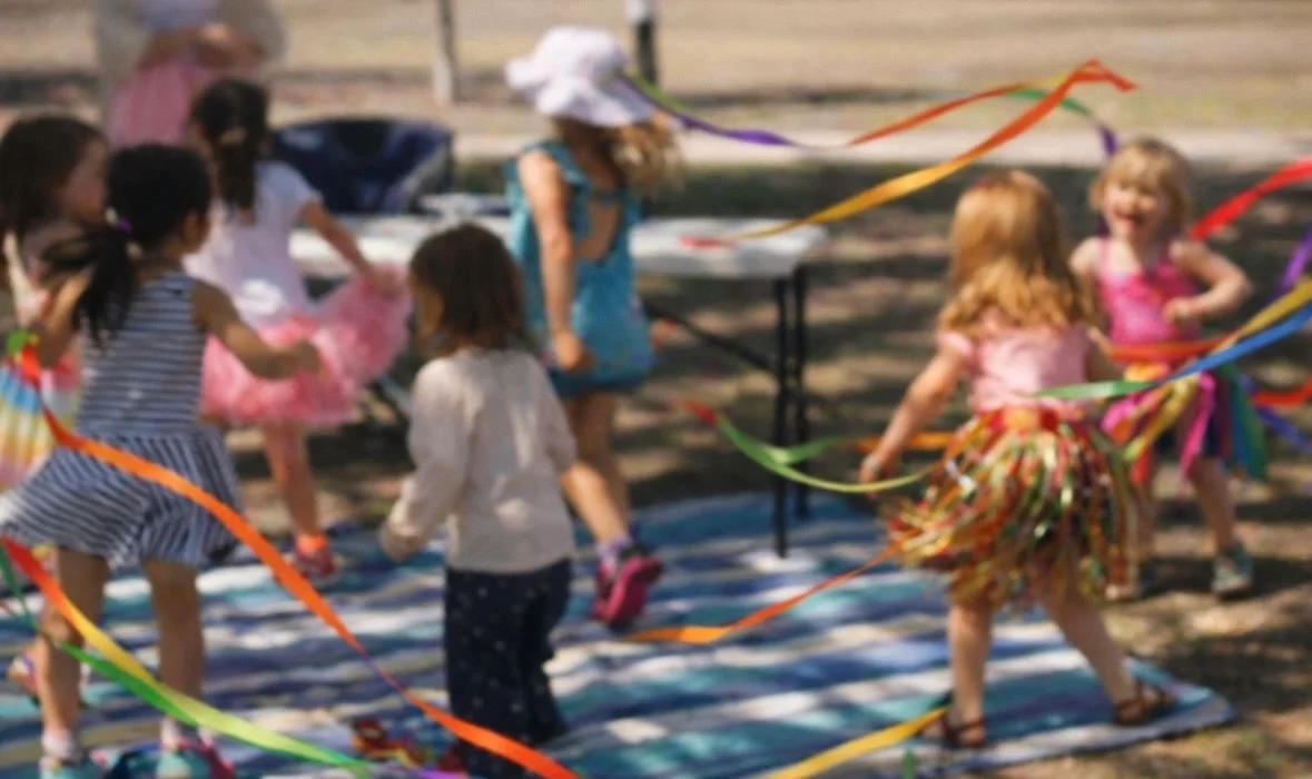 Preschool children dancing during Tell and Show drama class