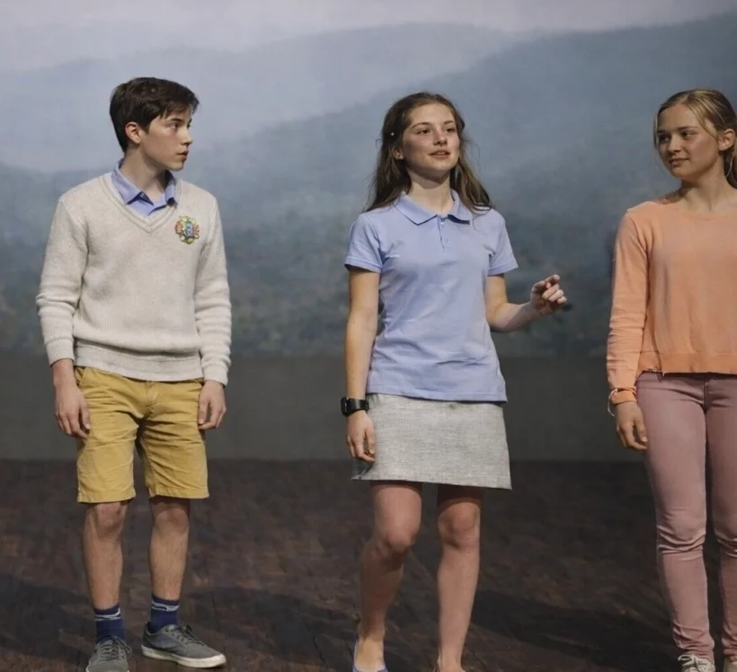 Children performing on stage during a speech and drama class in the Macedon Ranges